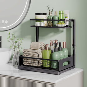 Fabutier under sink organizer durable metal construction resists bending
