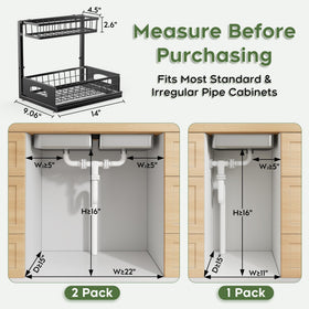 Fabutier under-sink organizer side view highlighting pull-out drawer for easy access
