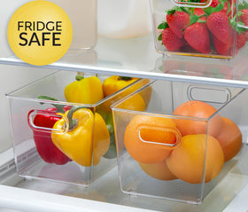 FAIRHOME built-in handles allow grabbing bins without disrupting shelves