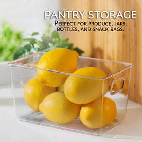 FAIRHOME shelf pull bin design enables quick restock and tidy surfaces