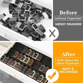 Famhap customizable drawer layout adapts to jar sizes and shapes