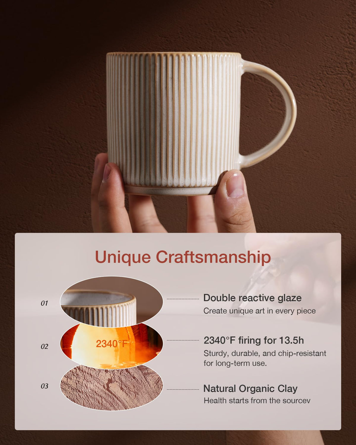 Famiware mugs shown dishwasher and microwave safe for easy cleaning