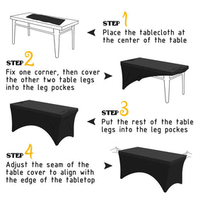 Famstar 4ft stretch fits rectangle tables neatly with no wrinkles.