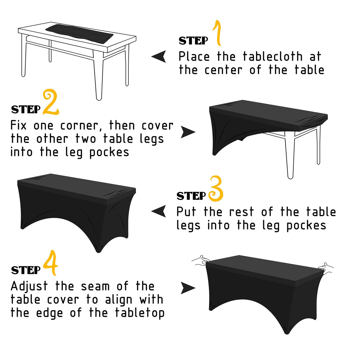 Famstar wrinkle-resistant spandex tablecloth simplifies setup for busy hosts