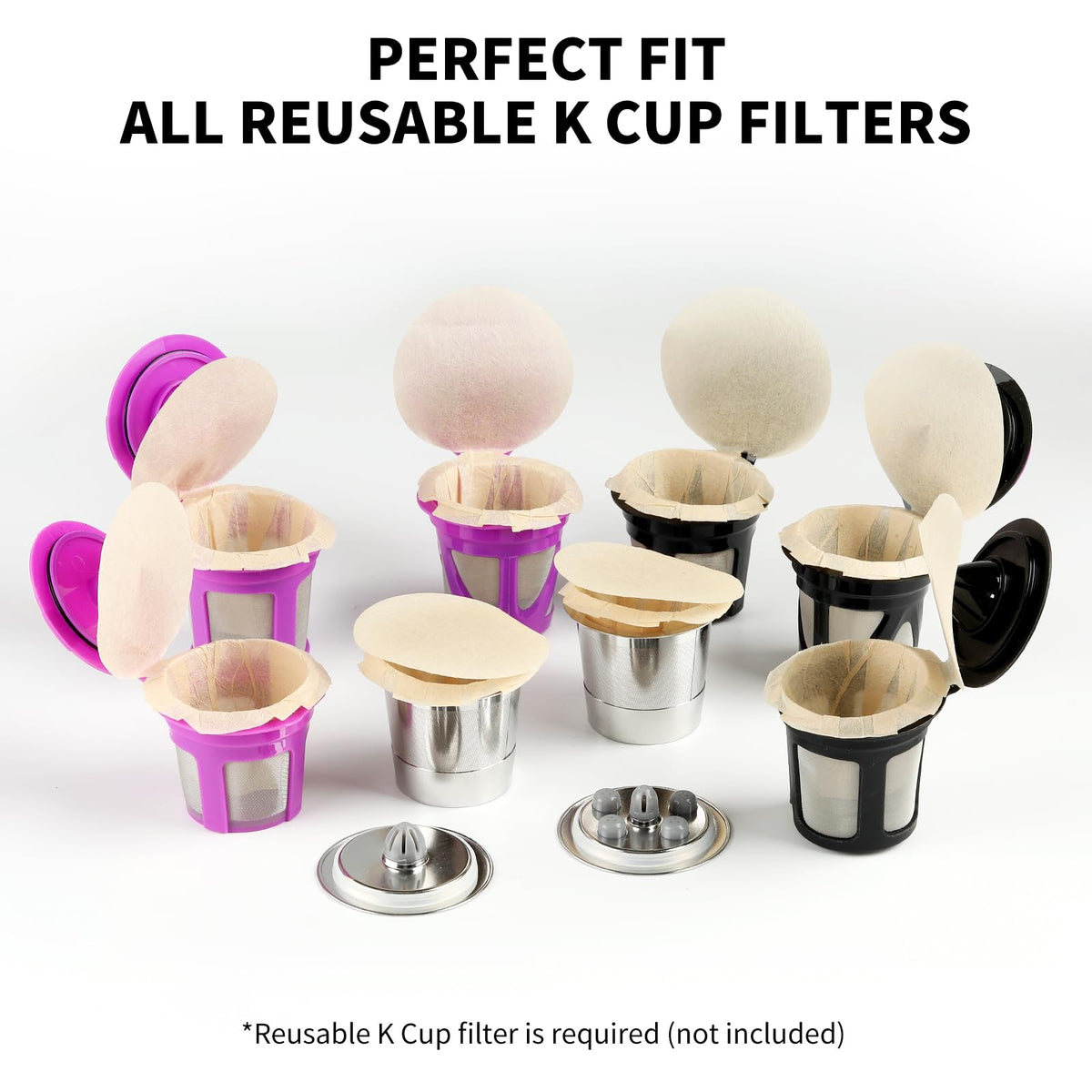 Fanativita filters fit all reusable K-Cups for Keurig machines.