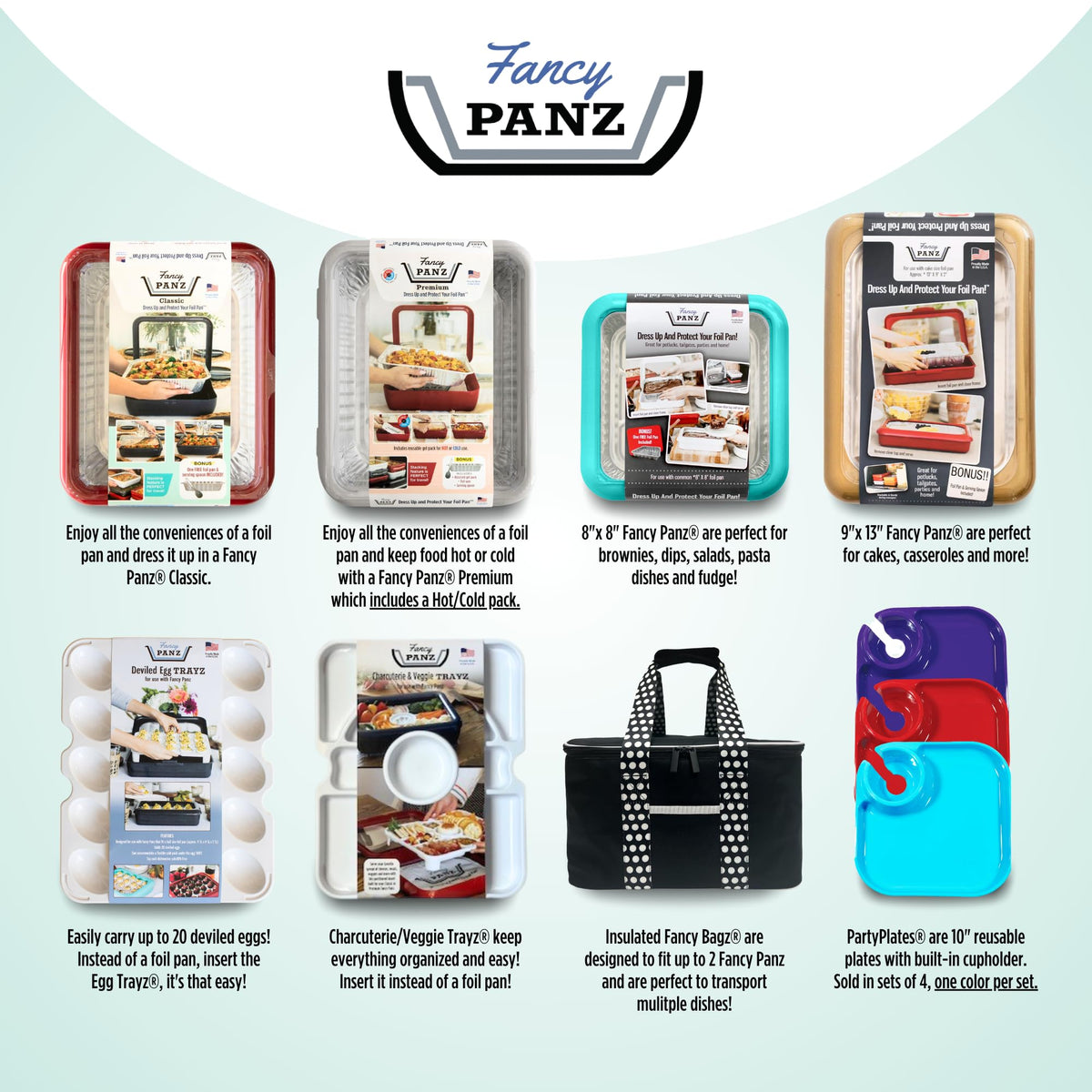 Lid keeps pests away and food fresh during outdoor events.