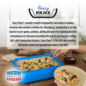 Fancy Panz keeps foods warm or cool at picnics and potlucks.