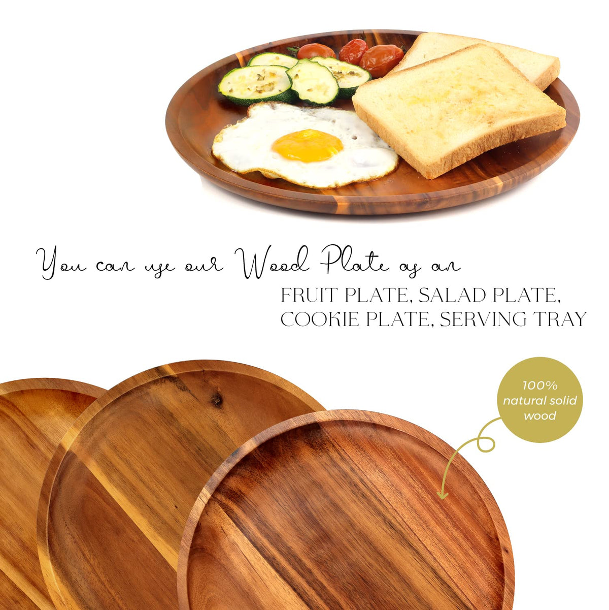 FANICHI wooden plates are easy to clean and pair with rustic tableware