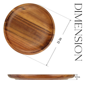 FANICHI acacia plates close-up with rich grain and warm color for everyday meals