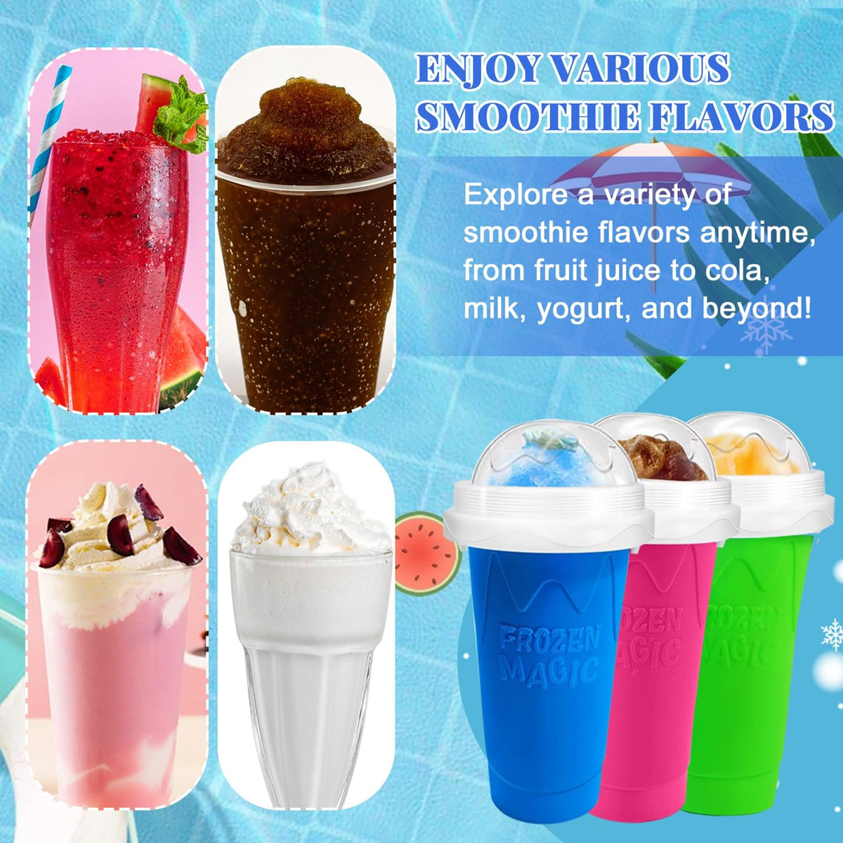 Fans-One slushie cup 2-in-1 straw and spoon for sipping and scooping