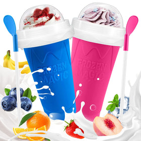 Fans-One Slushie Cup shown in freezer-ready setup for quick freezing and refreshing treats.