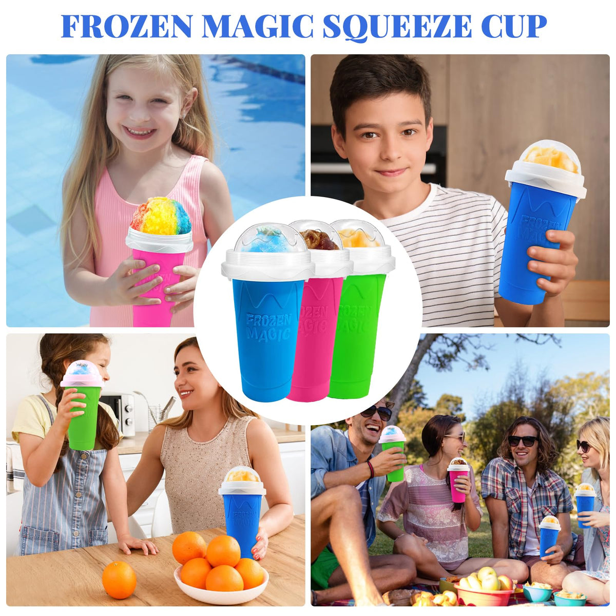 FANS-ONE Slushie Cup portable lid keeps drinks mess-free