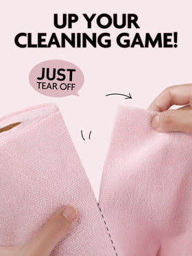 Fantasticlean Tear-Away blue dish cloth roll ready for damp messes