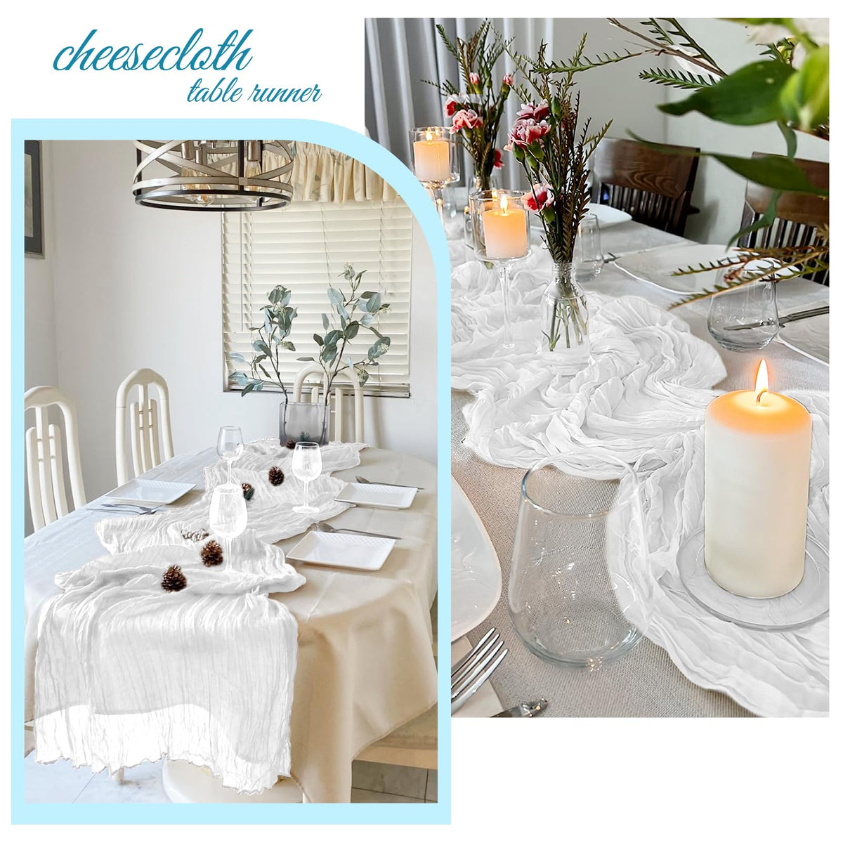 FANTEKE cheesecloth decor used as a dessert table backdrop