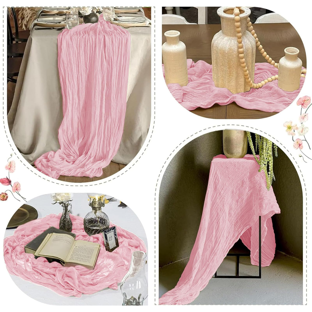 FANTEKE cheesecloth runner care-friendly washing for easy upkeep