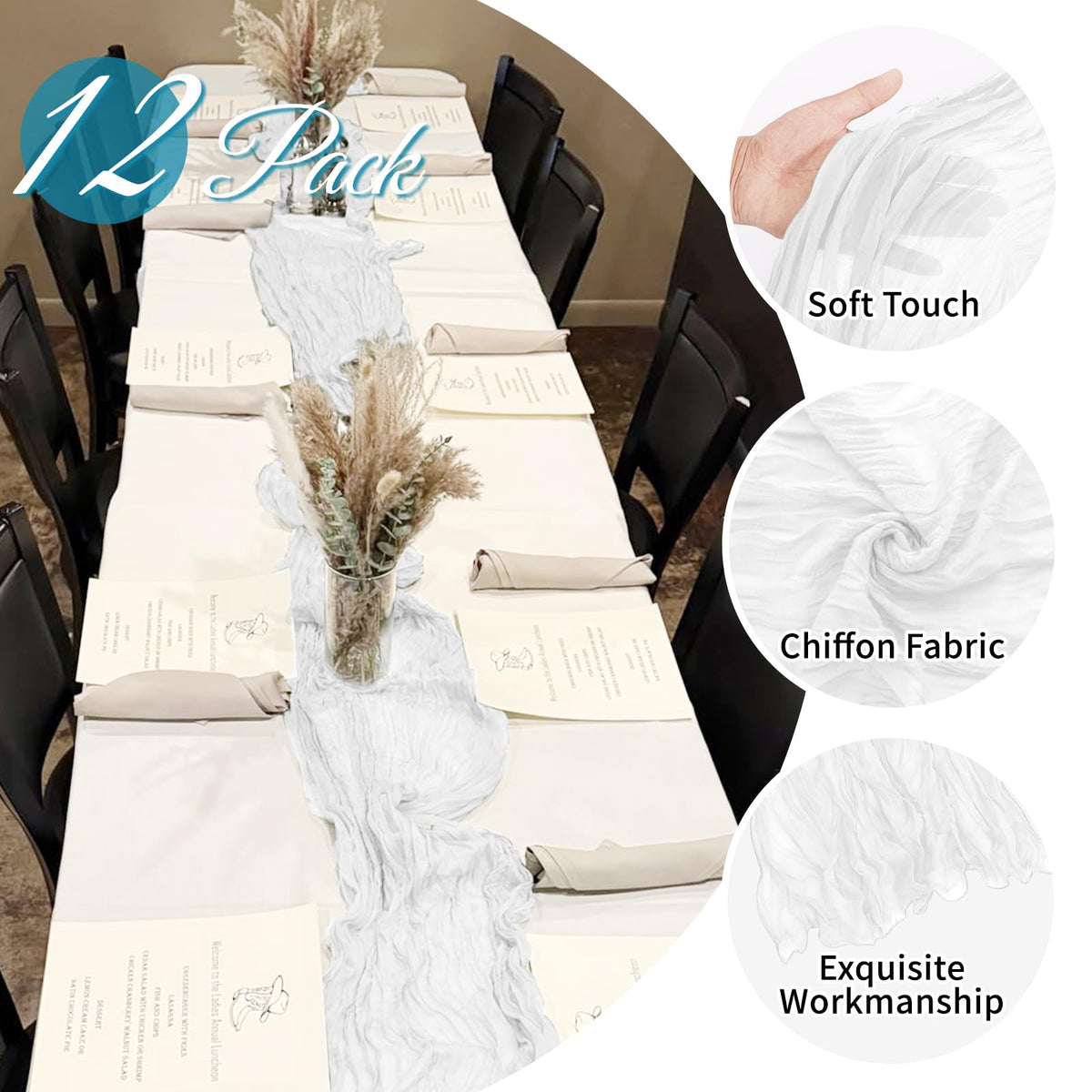 FANTEKE table runner used as wedding decor for a romantic setup