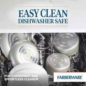 Farberware Cookstart DiamondMax dishwasher-safe label signaling easy cleanup.