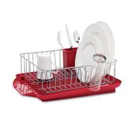 Farberware dishrack red color adds a bright, practical kitchen accent.
