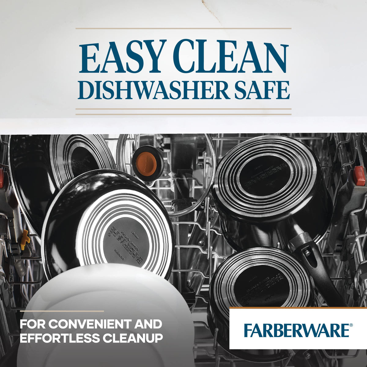 Farberware CopperSlide technology enables effortless release and quick cleanup.
