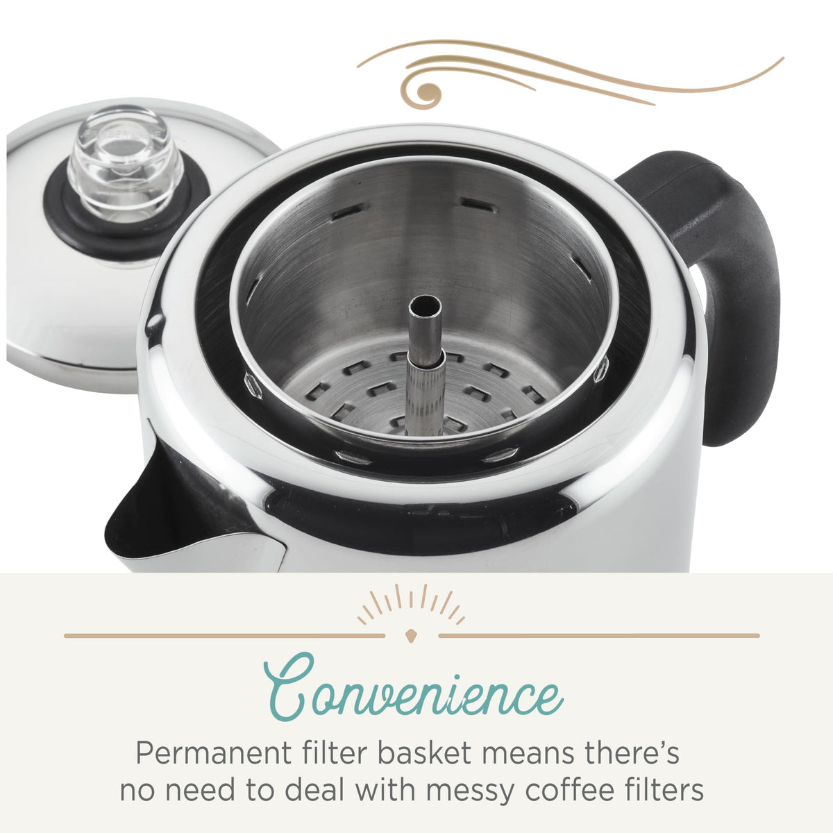Farberware Yosemite 8-Cup percolator permanent filter basket