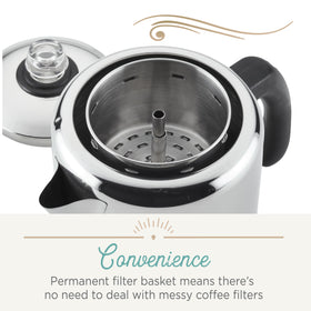 Farberware Yosemite 8-Cup percolator permanent filter basket