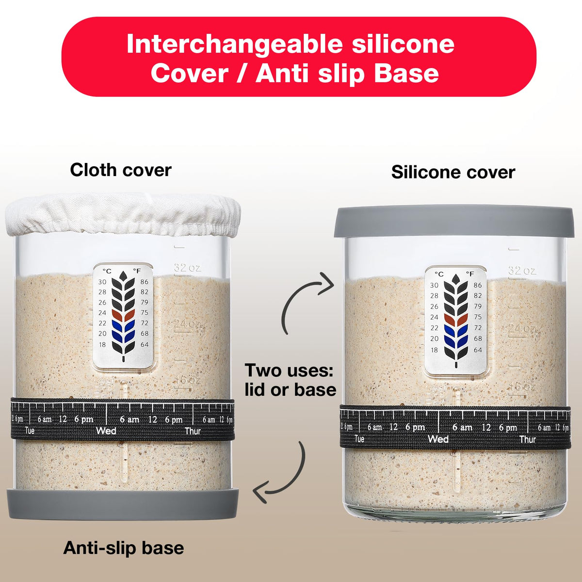 Farielyn-X flexible scraper aids gentle mixing.