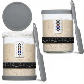 Farielyn-X sourdough starter jar 40oz with clear measurement marks for precise feeding.