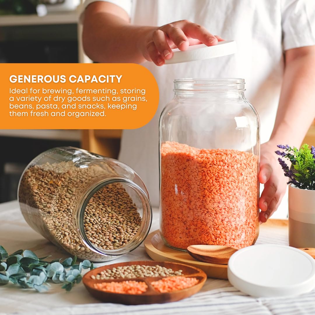 FastRack glass jar with airtight lid, perfect for canning and pantry organization.
