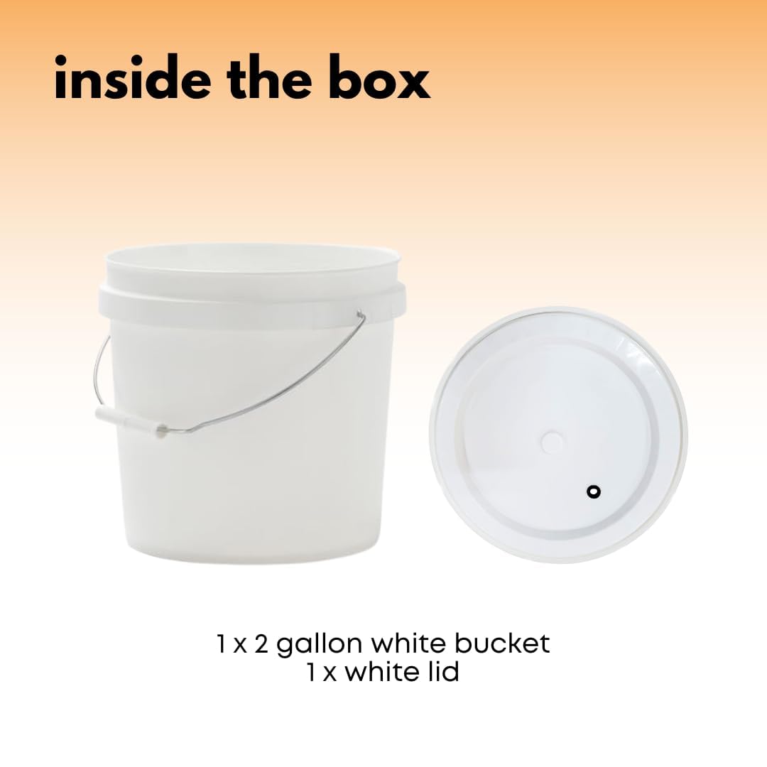 FastRack BPA-free food-grade bucket with drilled lid grommet for airlock.