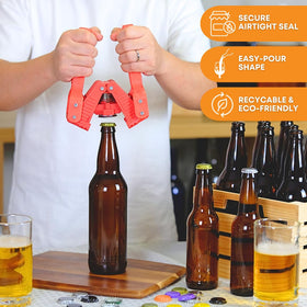 FastRack brown glass crown-cap bottle highlights durable longneck design