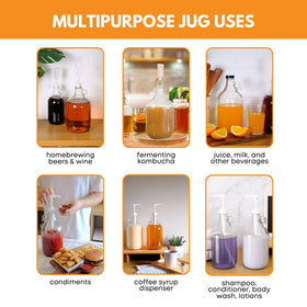 FastRack glass jug with airtight cap keeps drinks fresh and visible.