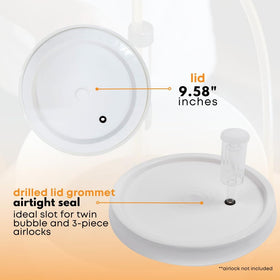 Durable plastic fermenter suitable for beer, wine, mead, or cider.