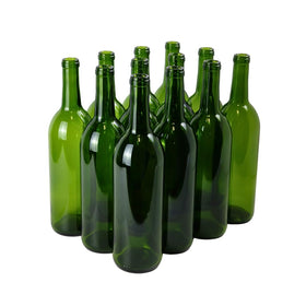 FastRack W5 750ml green Bordeaux bottle close-up with cork finish, ideal for aging wine at home