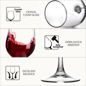 FAWLES balanced stem design enhances stability and wine presentation.