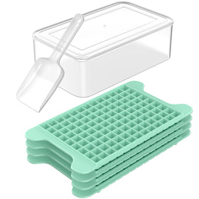 FDDBI mini ice tray with bin front view showing compact storage and easy release.
