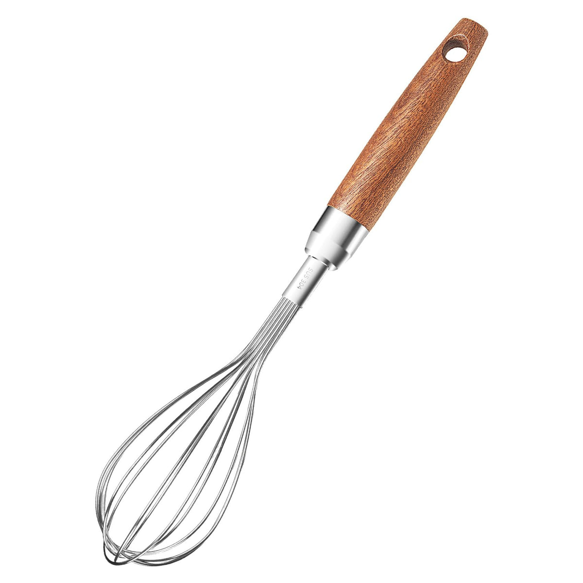 FDEYIQ whisk for cooking with balloon head and wooden handle for comfortable 11-inch use