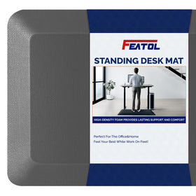 FEATOL anti-fatigue mat with 9-10 inch thickness for extended standing comfort.