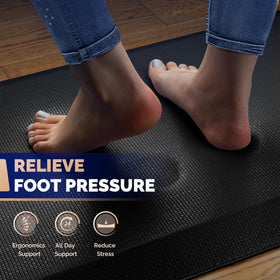FEATOL anti-fatigue mat kitchen detail shows cushion thickness enhancing comfort.