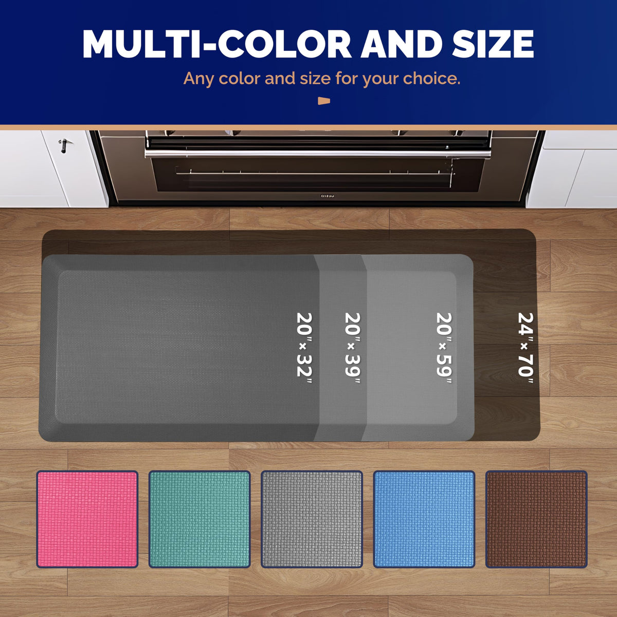 FEATOL anti fatigue mat in laundry or kitchen counter scenario
