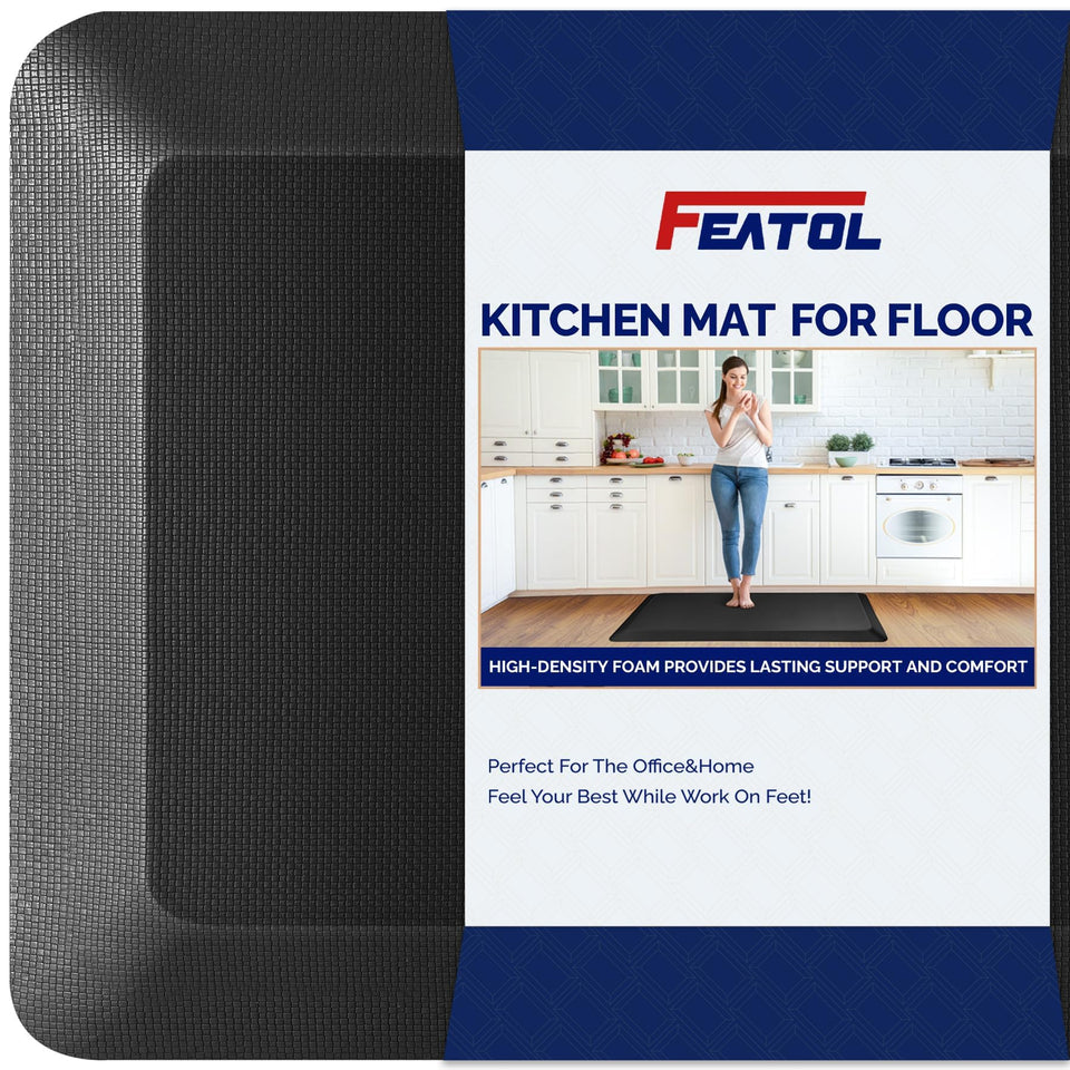 FEATOL anti-fatigue mat for standing at a desk with ergonomic foam support