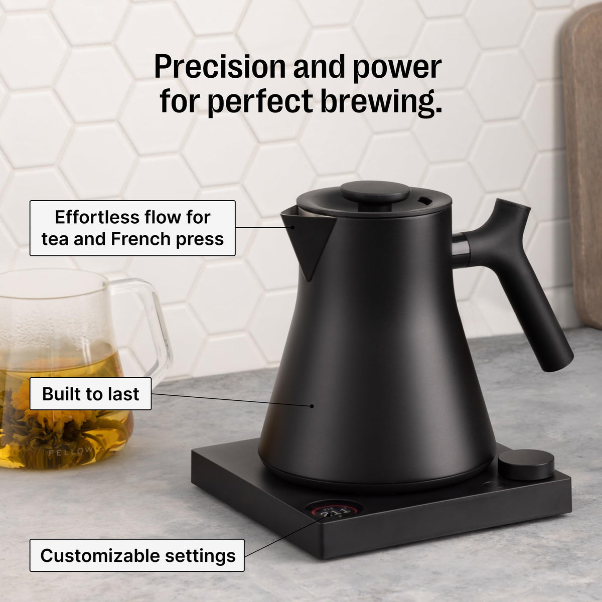 Fellow Corvo EKG Pro digital display highlights precise temperature and controls.