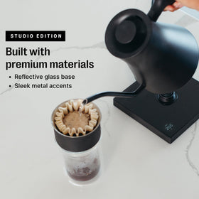Full-color display showing controls and brew settings for easy customization.