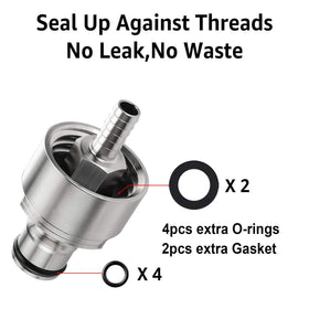 Ferroday ball-lock CO2 coupling installed on a bottle for quick carbonation setup.