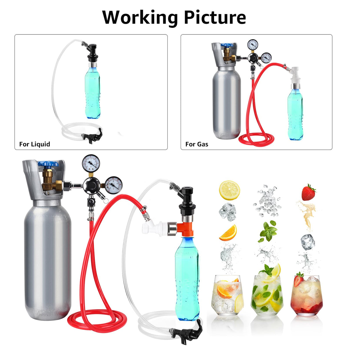 CO2 connection with Ferroday shows a durable, rust-proof design for carbonation.