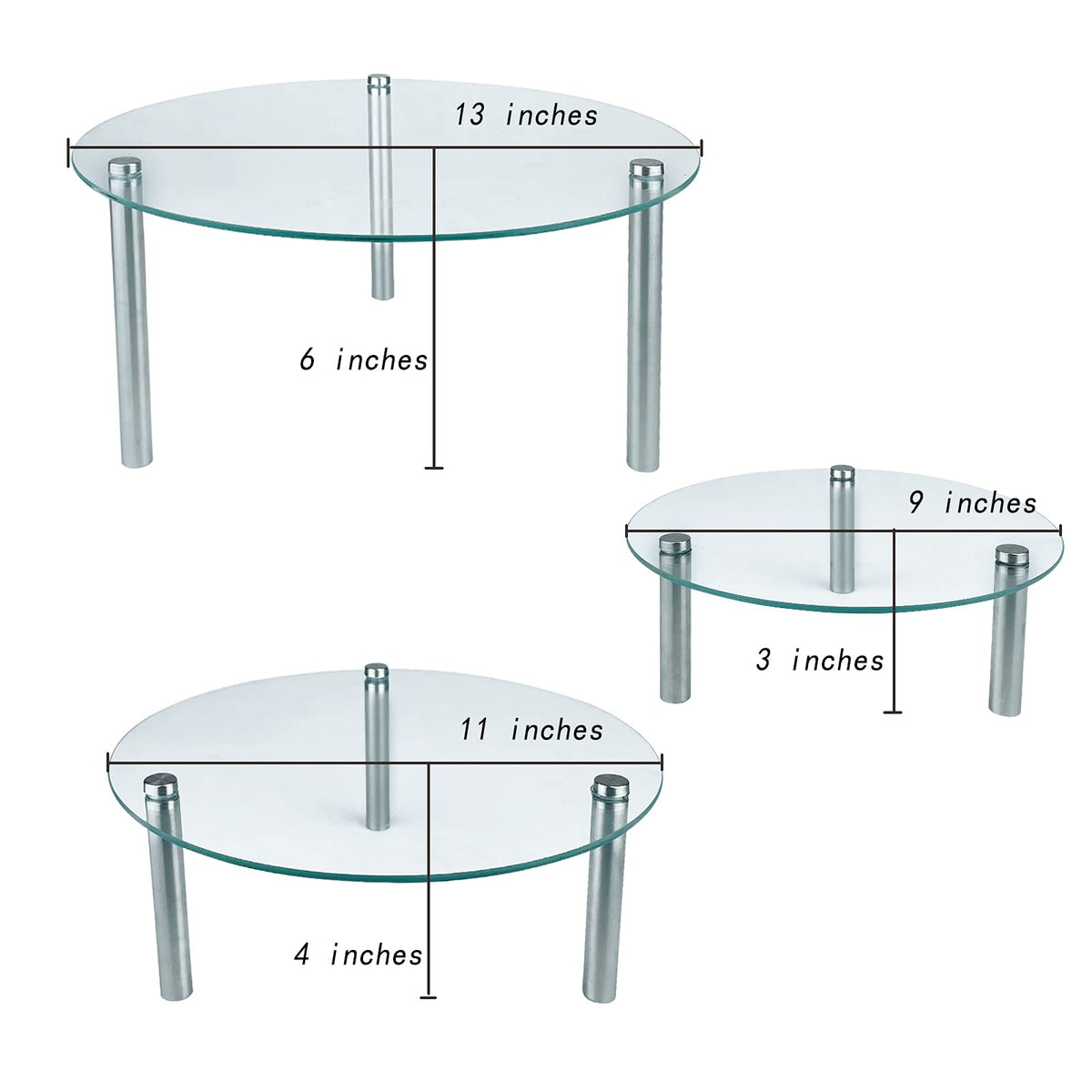 FESTLOVE 10-inch round tempered-glass cake stand ideal for layered cakes.