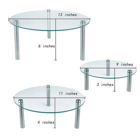 FESTLOVE 10-inch round tempered-glass cake stand ideal for layered cakes.