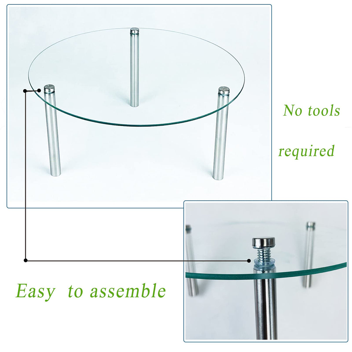 FESTLOVE 13-inch round tempered-glass cake stand for large party displays.