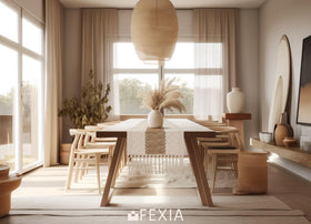 FEXIA boho table runner cream brown tones suit year-round decor.
