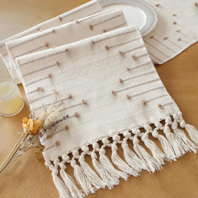 FEXIA boho table runner tassels 72in adds rustic charm to your dining setup.