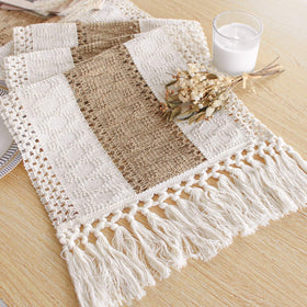 FEXIA boho table runner with tassels adds rustic dining charm